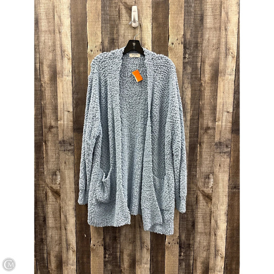 Sweater Cardigan By Zenana In Blue, Size: 2x