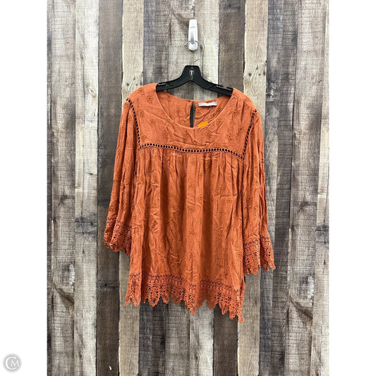 Top Long Sleeve By Daniel Rainn In Bronze, Size: 1x