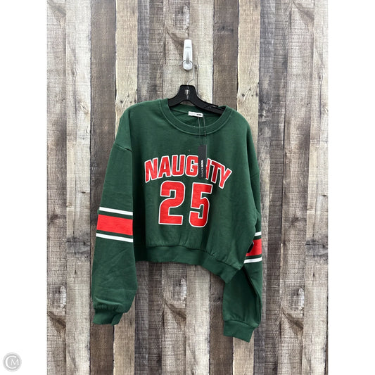 Top Long Sleeve By Fashion Nova In Green & Red, Size: M