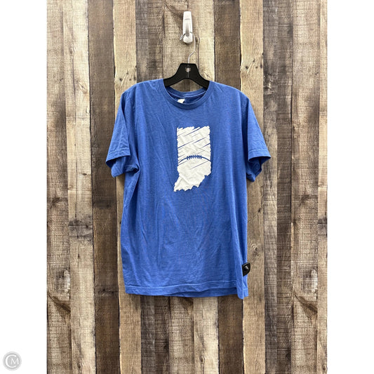 Top Short Sleeve By Bella + Canvas In Blue, Size: L
