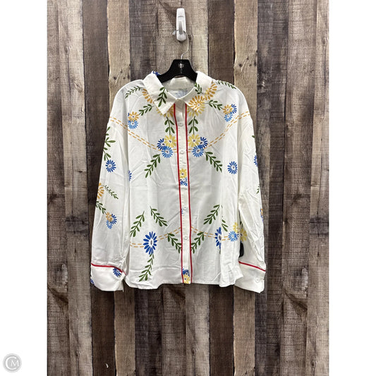 Top Long Sleeve By Cmf In Floral Print, Size: 1x