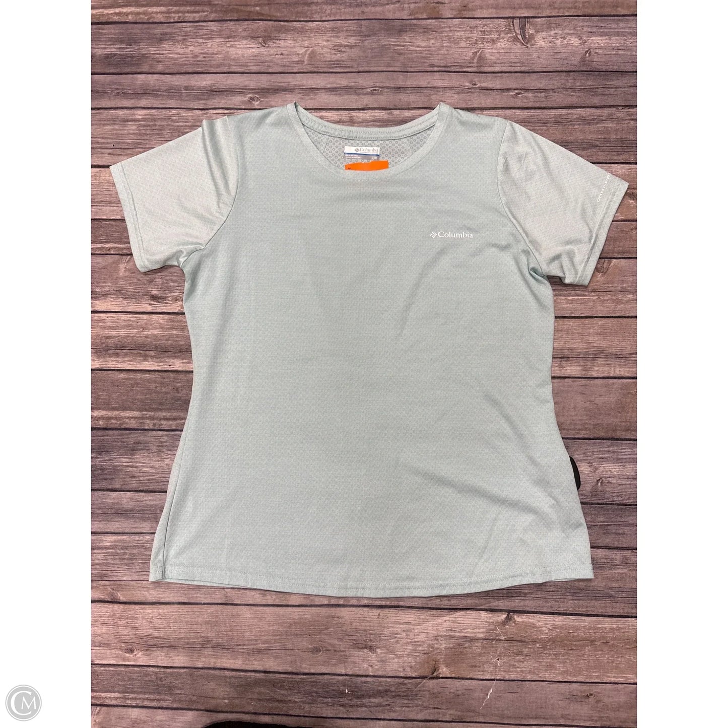 Athletic Top Short Sleeve By Columbia In Green, Size: L