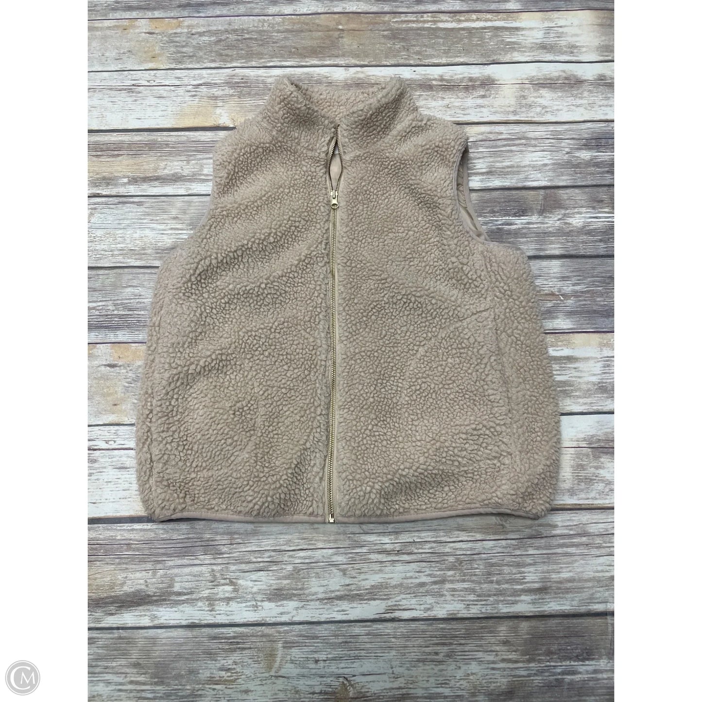 Vest Faux Fur & Sherpa By Mossimo In Tan, Size: M