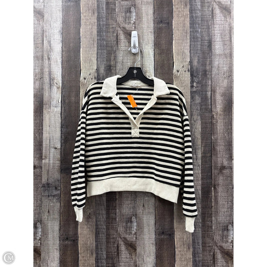 Top Long Sleeve By Blu Pepper In Black & Cream, Size: M