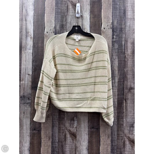 Sweater By Billabong In Cream & Green, Size: M