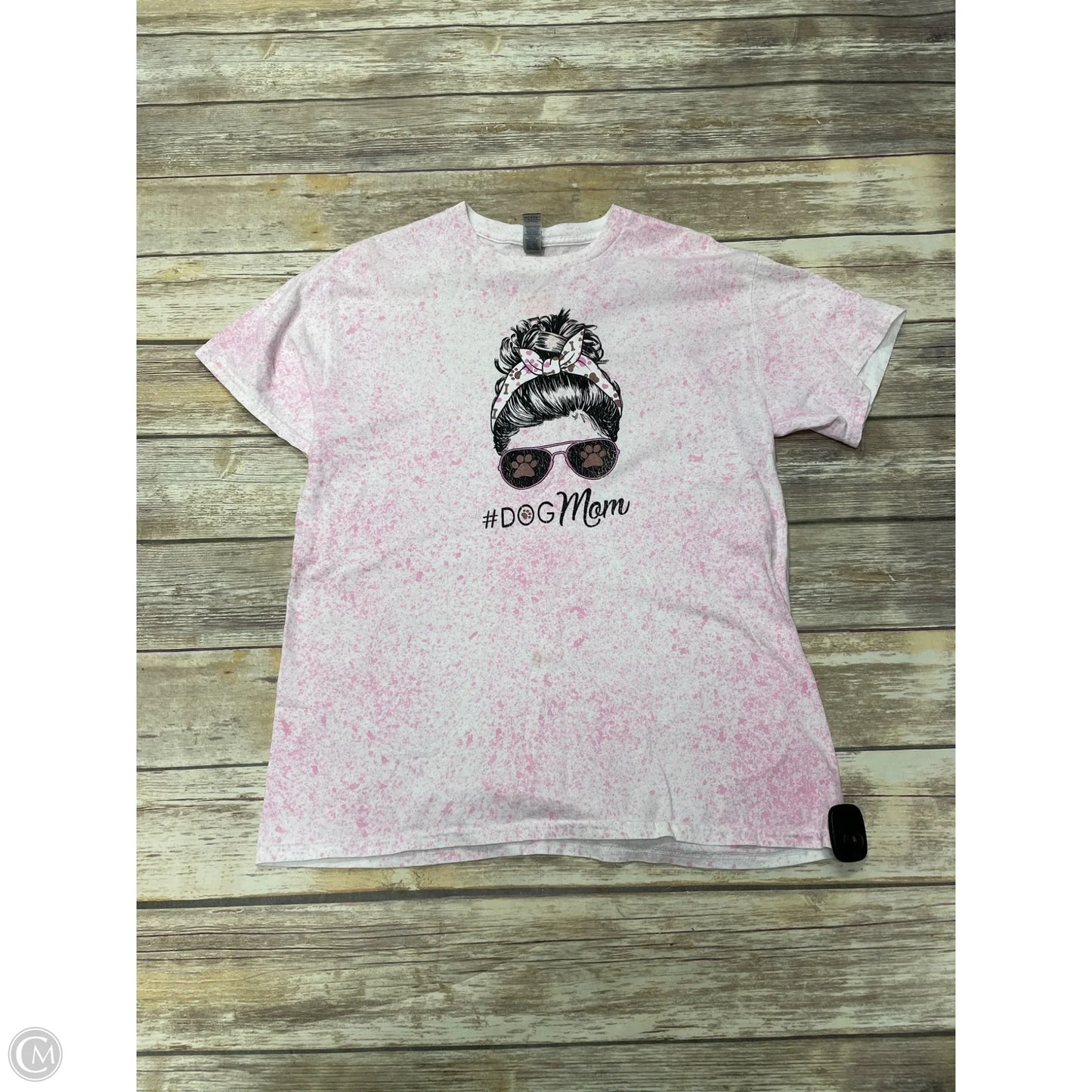 Top Short Sleeve By Gildan In Pink, Size: M