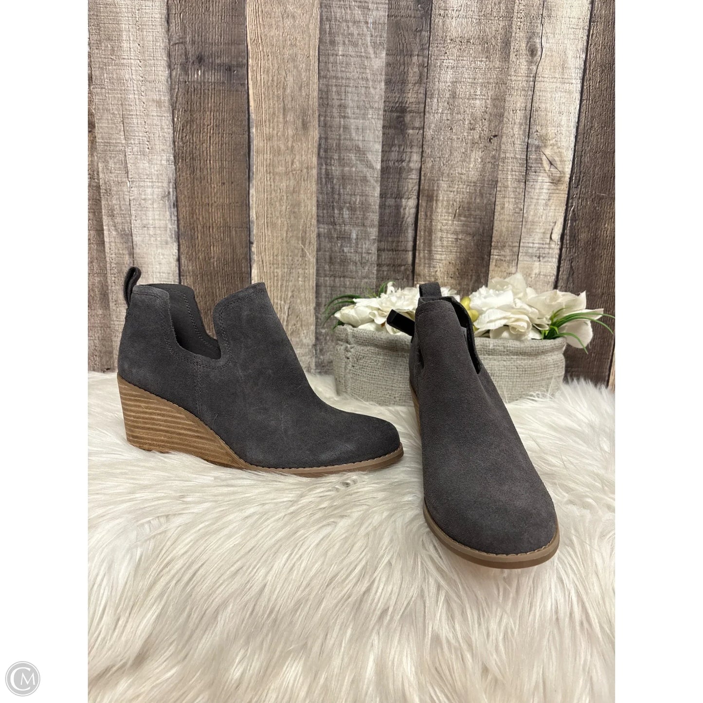 Boots Ankle Heels By Toms In Grey, Size: 7.5