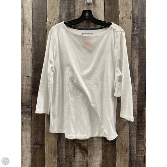 Top Long Sleeve By Charter Club In White, Size: L