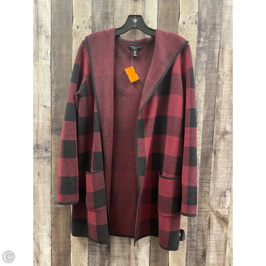Cardigan By Adrienne Vittadini In Black & Red, Size: M