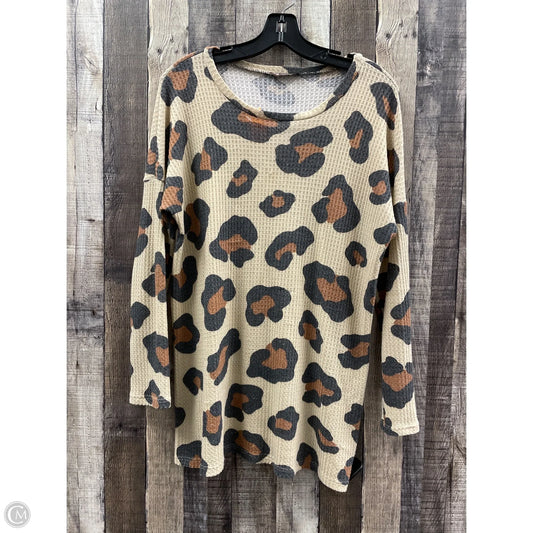 Top Long Sleeve By Bombom In Animal Print, Size: M