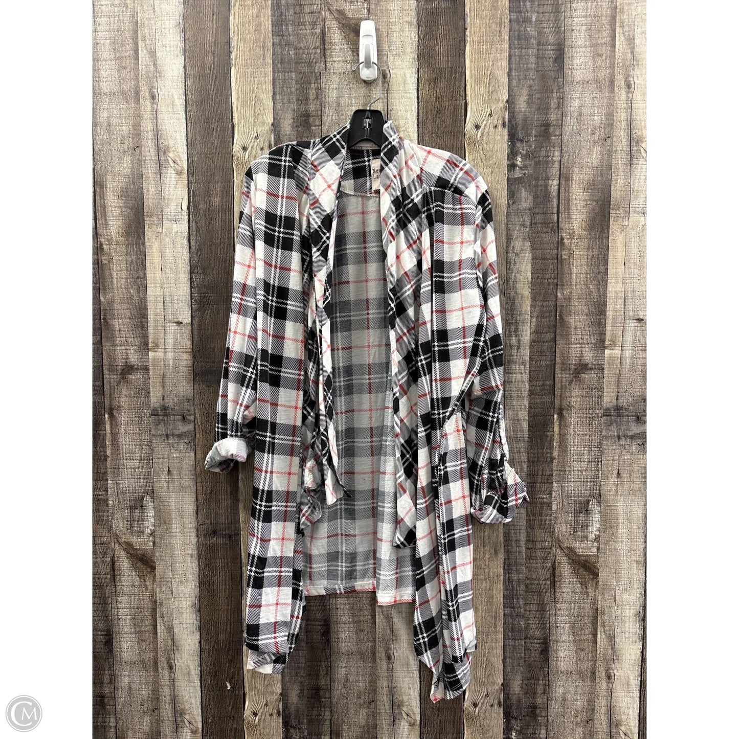 Cardigan By New York Laundry In Plaid Pattern, Size: 3x