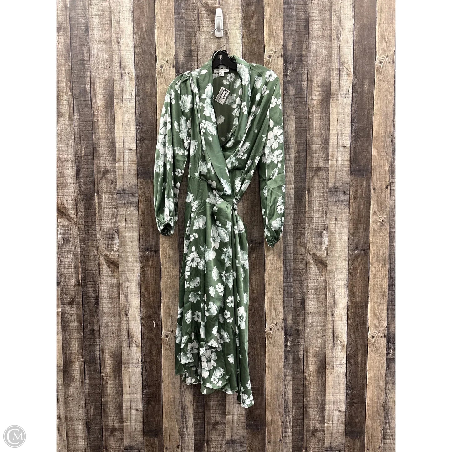 Dress Casual Midi By Cme In Green & White, Size: M
