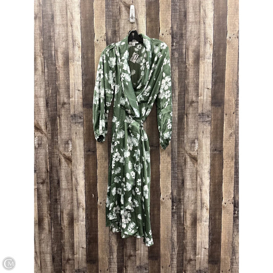 Dress Casual Midi By Cme In Green & White, Size: M