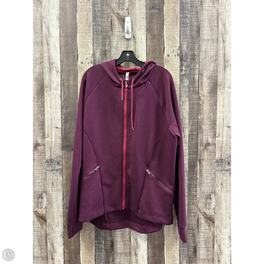 Athletic Jacket By Fabletics In Maroon, Size: Xxl