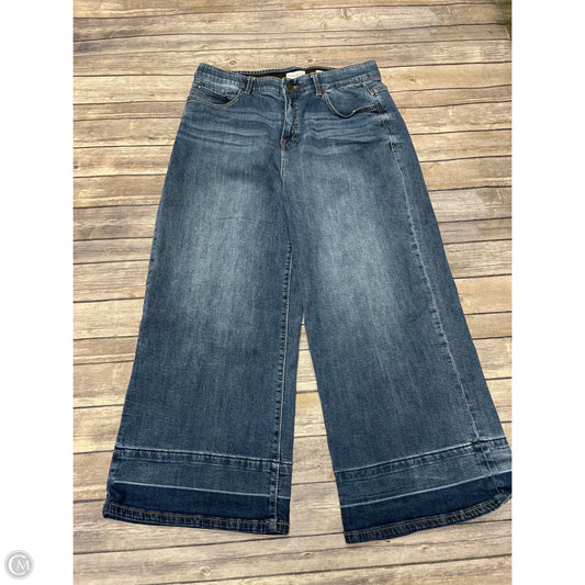 Jeans Wide Leg By Curve Appeal In Blue Denim, Size: 16