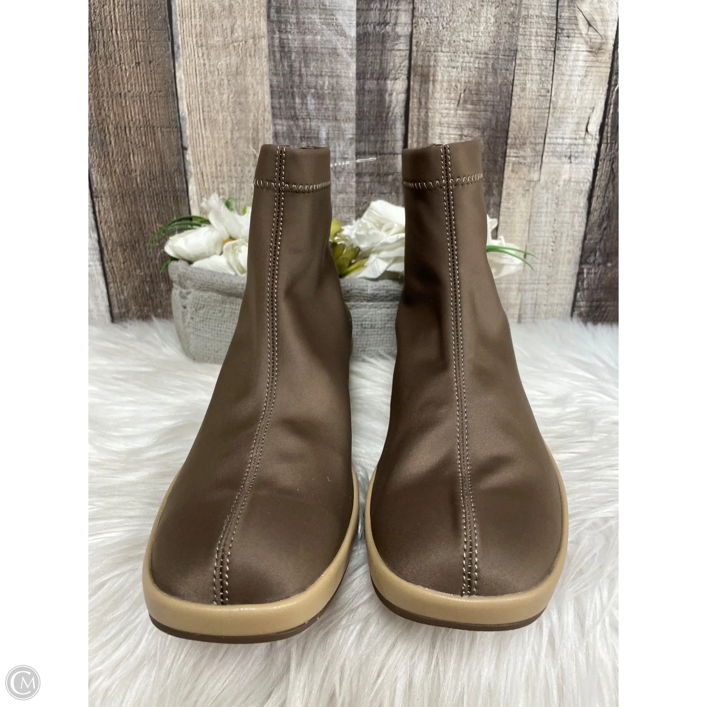 Boots Ankle Heels By Alegria In Tan, Size: 9