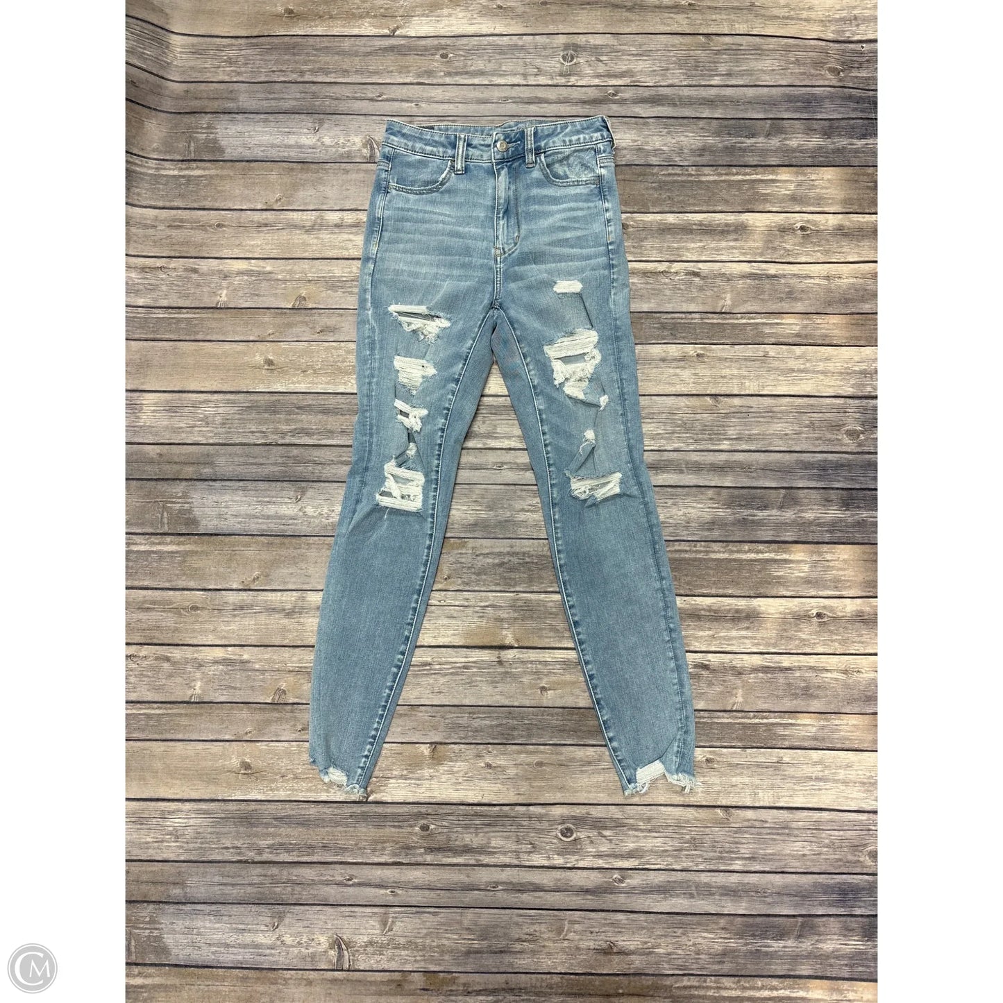 Jeans Skinny By American Eagle In Blue, Size: 4