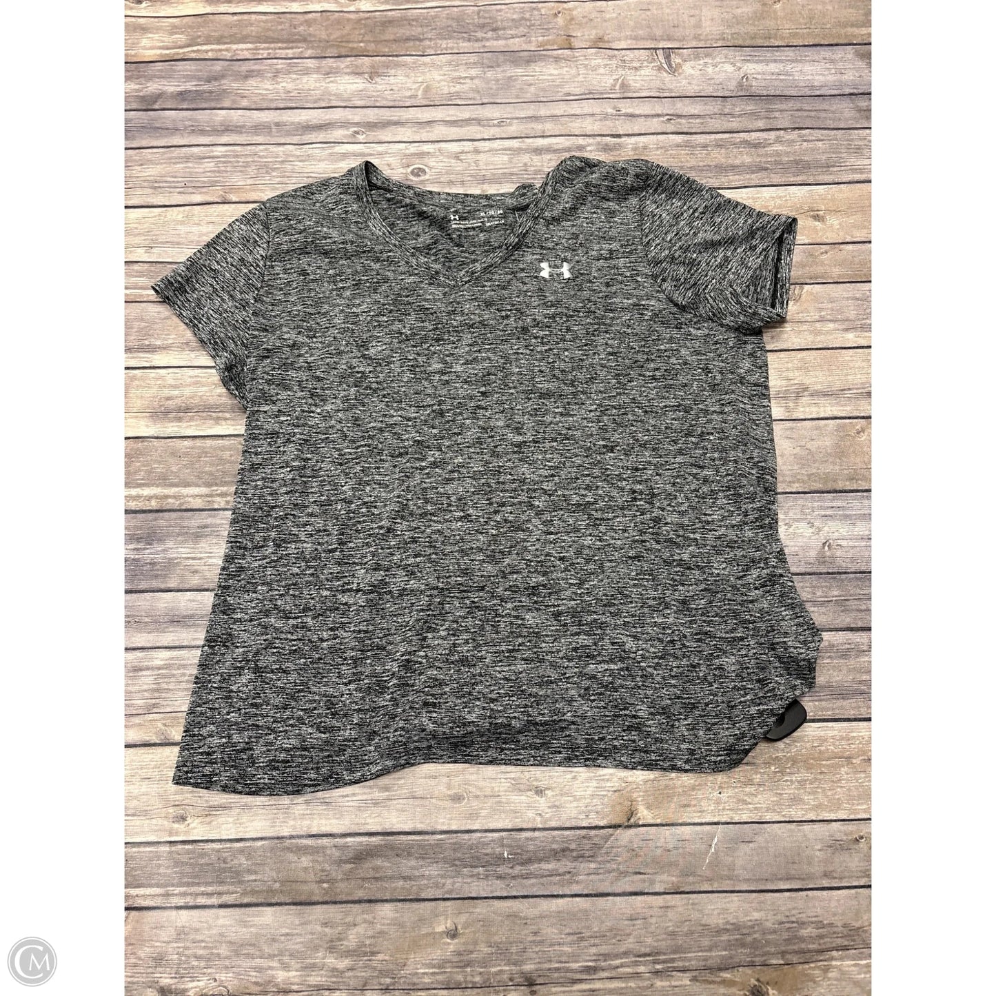 Athletic Top Short Sleeve By Under Armour In Black & White, Size: Xl