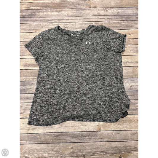 Athletic Top Short Sleeve By Under Armour In Black & White, Size: Xl