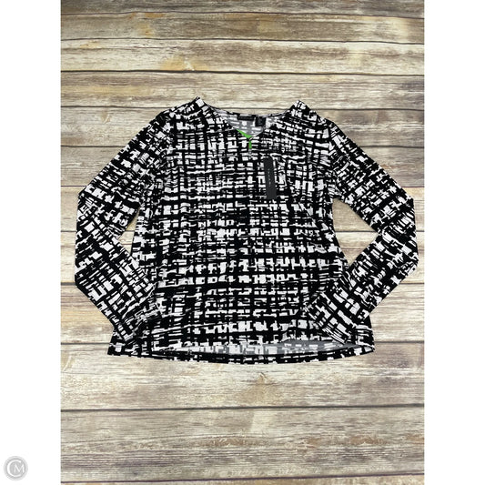 Top Long Sleeve By Tahari In Black & White, Size: L