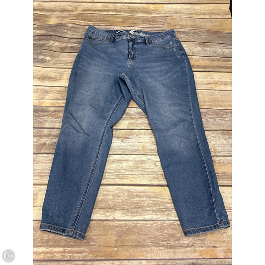 Jeans Straight By Ava & Viv In Blue Denim, Size: 18