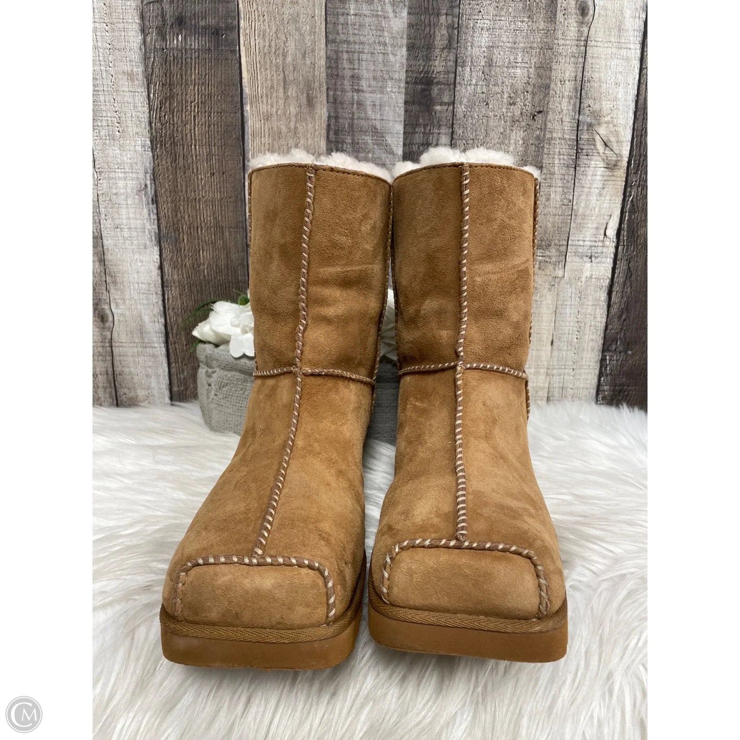 Boots Designer By Ugg In Tan, Size: 7