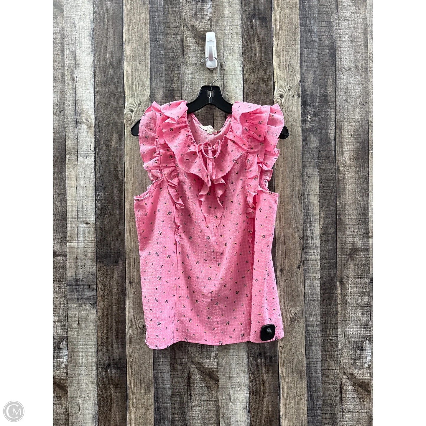 Top Sleeveless By Loft In Pink, Size: L