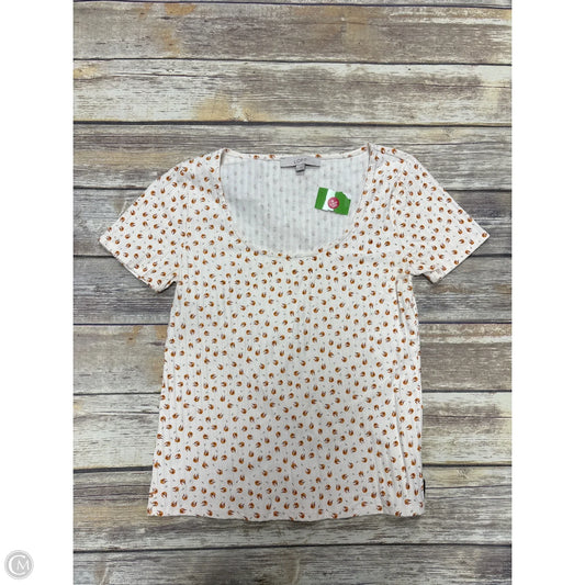 Top Short Sleeve By Loft In Beige, Size: L