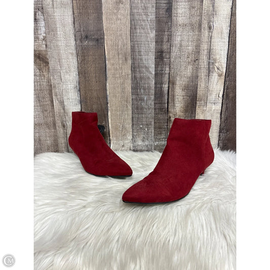 Boots Ankle Heels By Naturalizer In Maroon, Size: 8