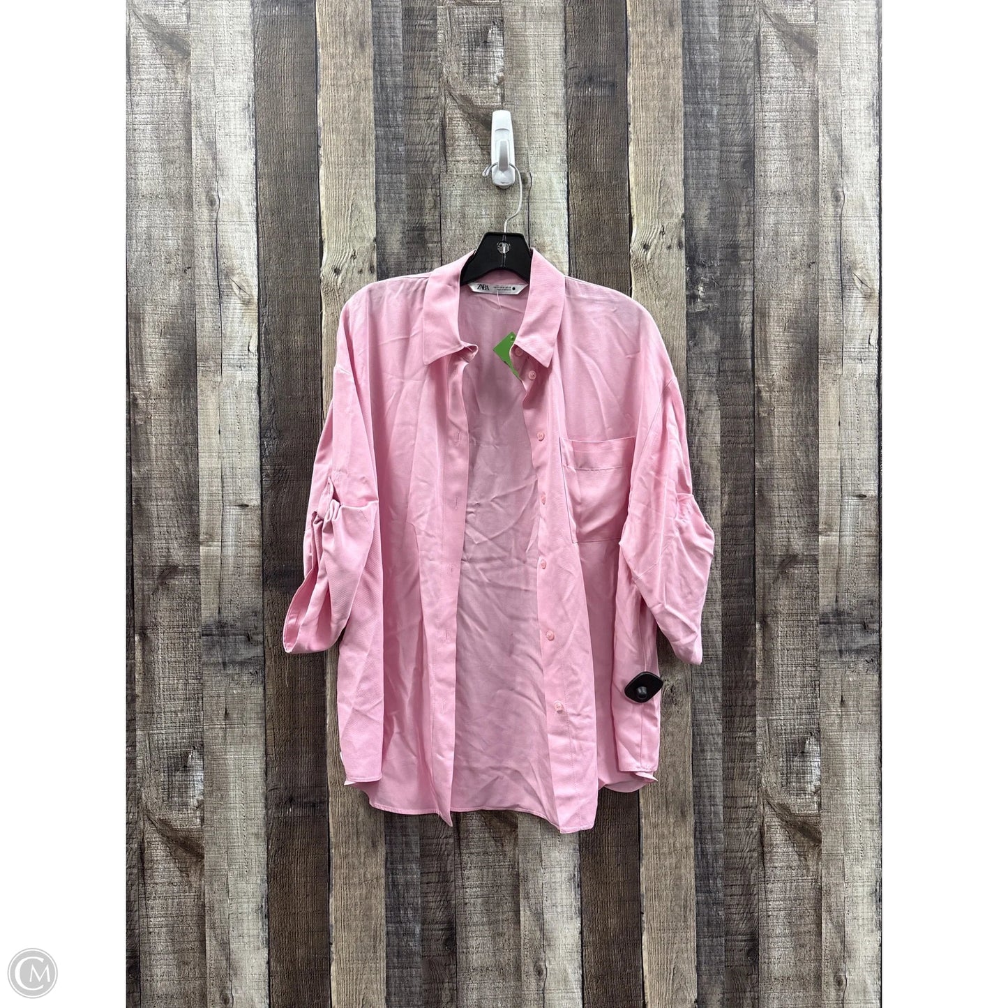 Top 3/4 Sleeve By Zara In Pink, Size: M