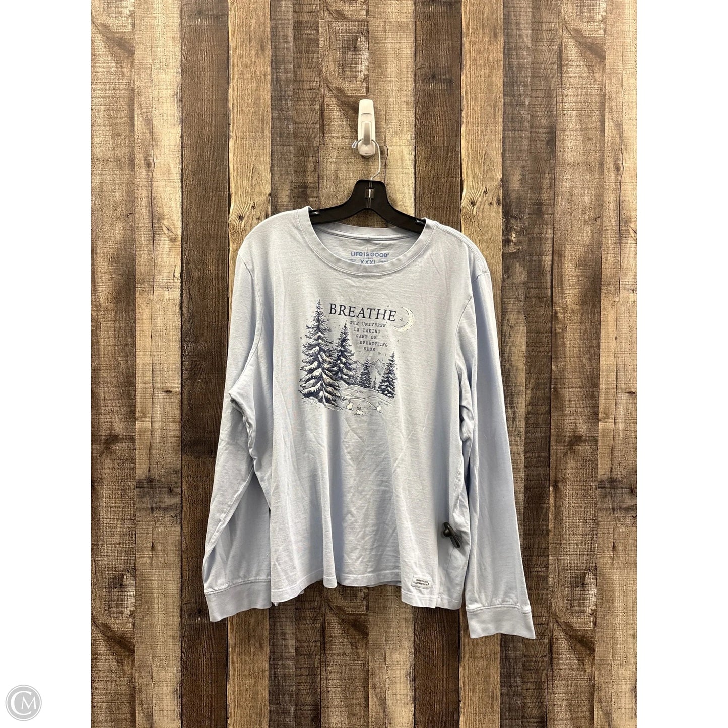 Top Long Sleeve By Life Is Good In Blue, Size: Xxl