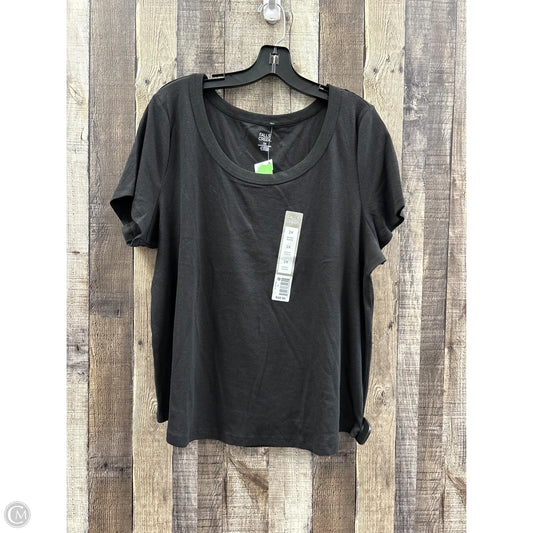 Top Short Sleeve By Falls Creek In Black, Size: 2x