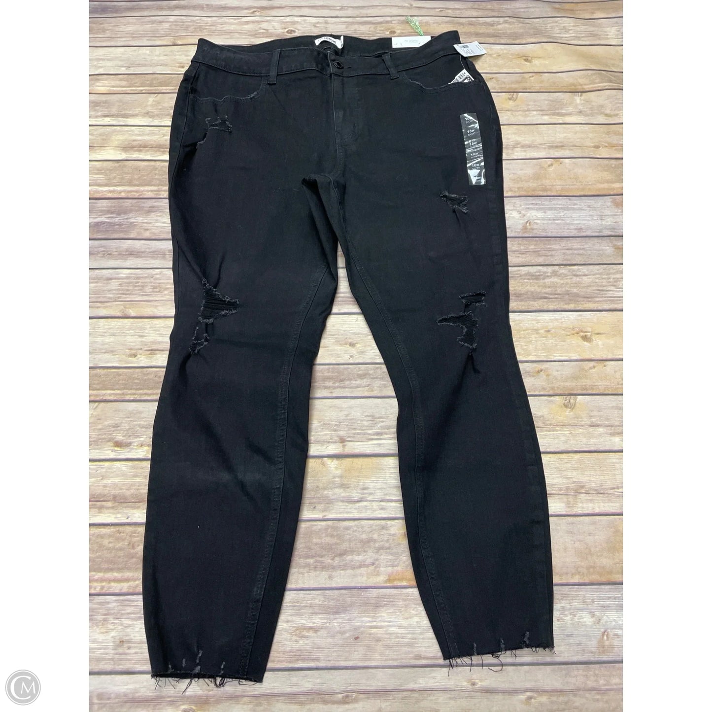 Jeans Straight By Maurices In Black Denim, Size: 18