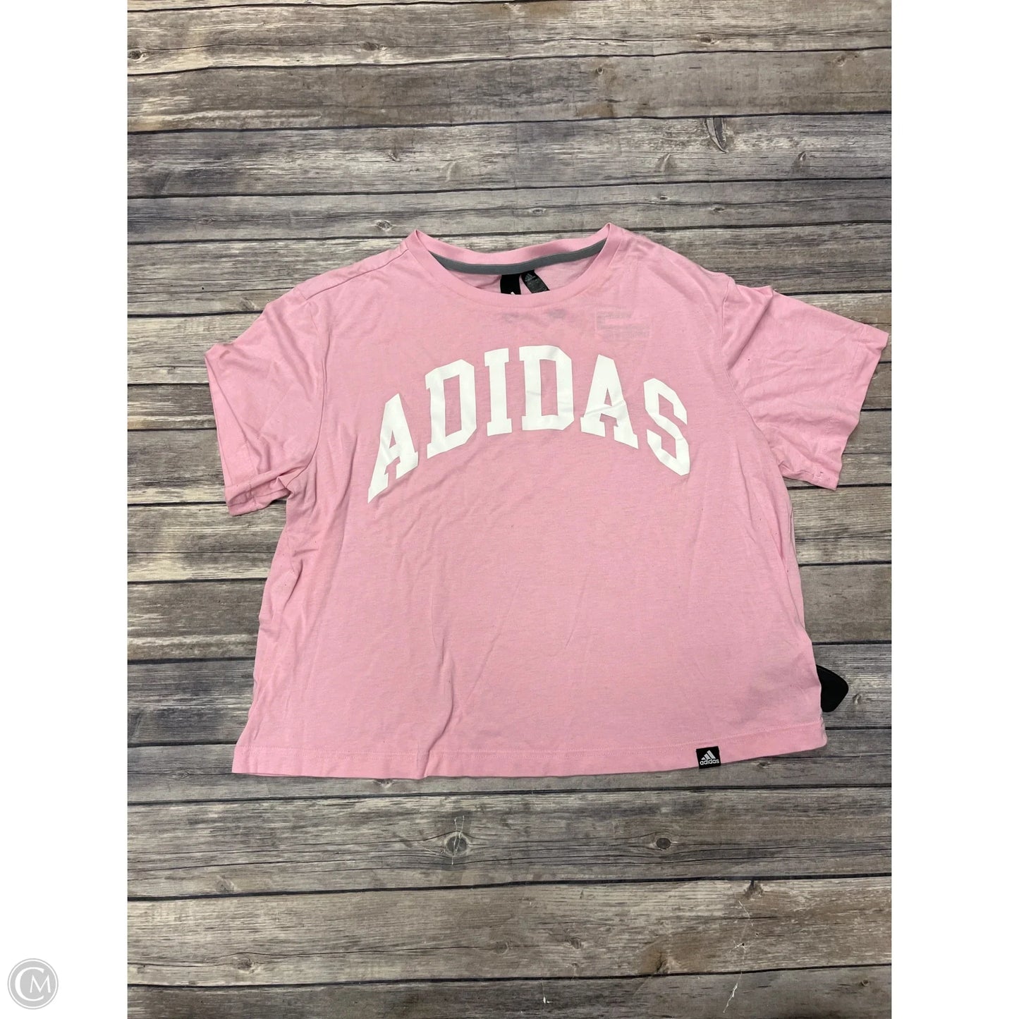 Athletic Top Short Sleeve By Adidas In Pink, Size: Xl