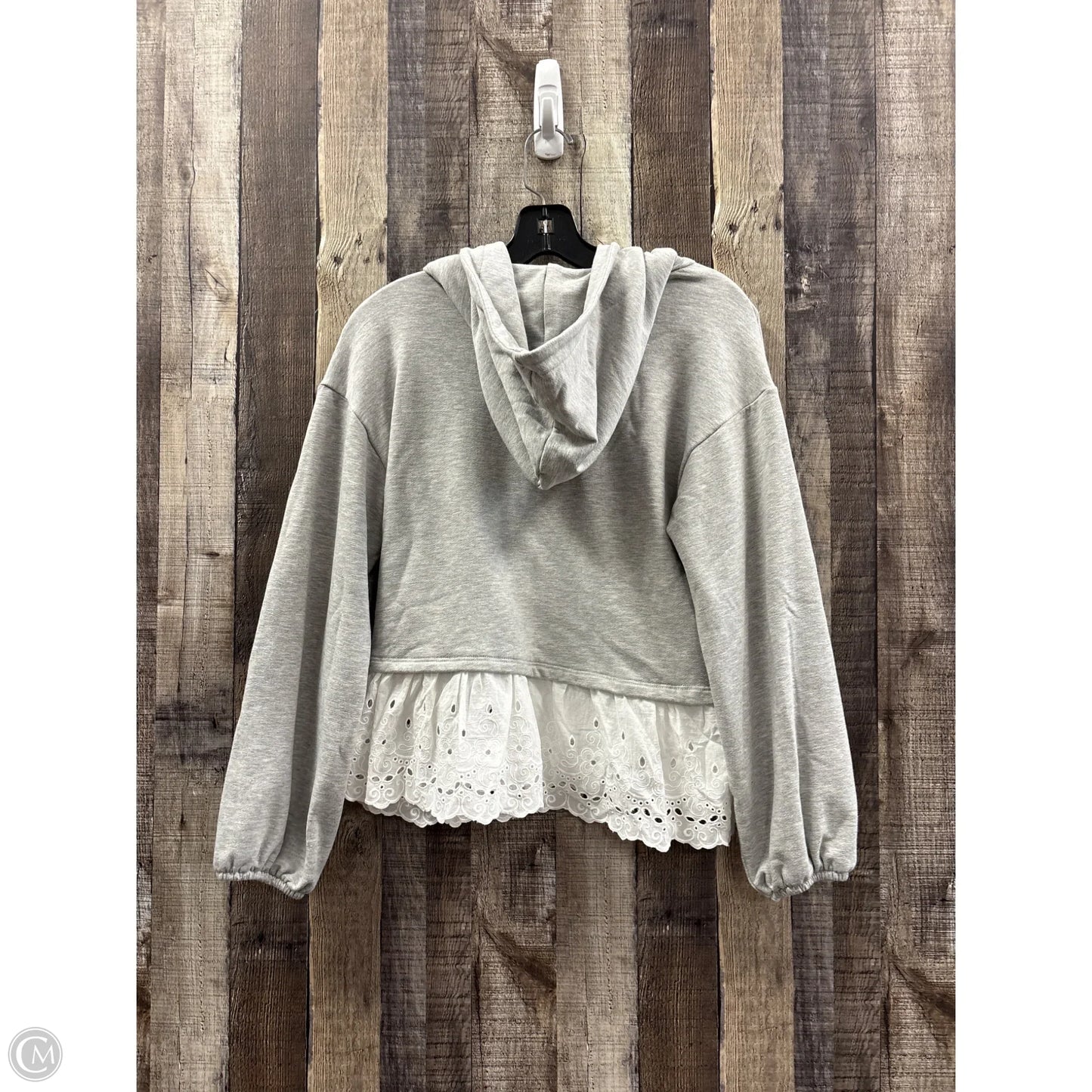 Sweatshirt Hoodie By Maeve In Grey & Yellow, Size: Xs