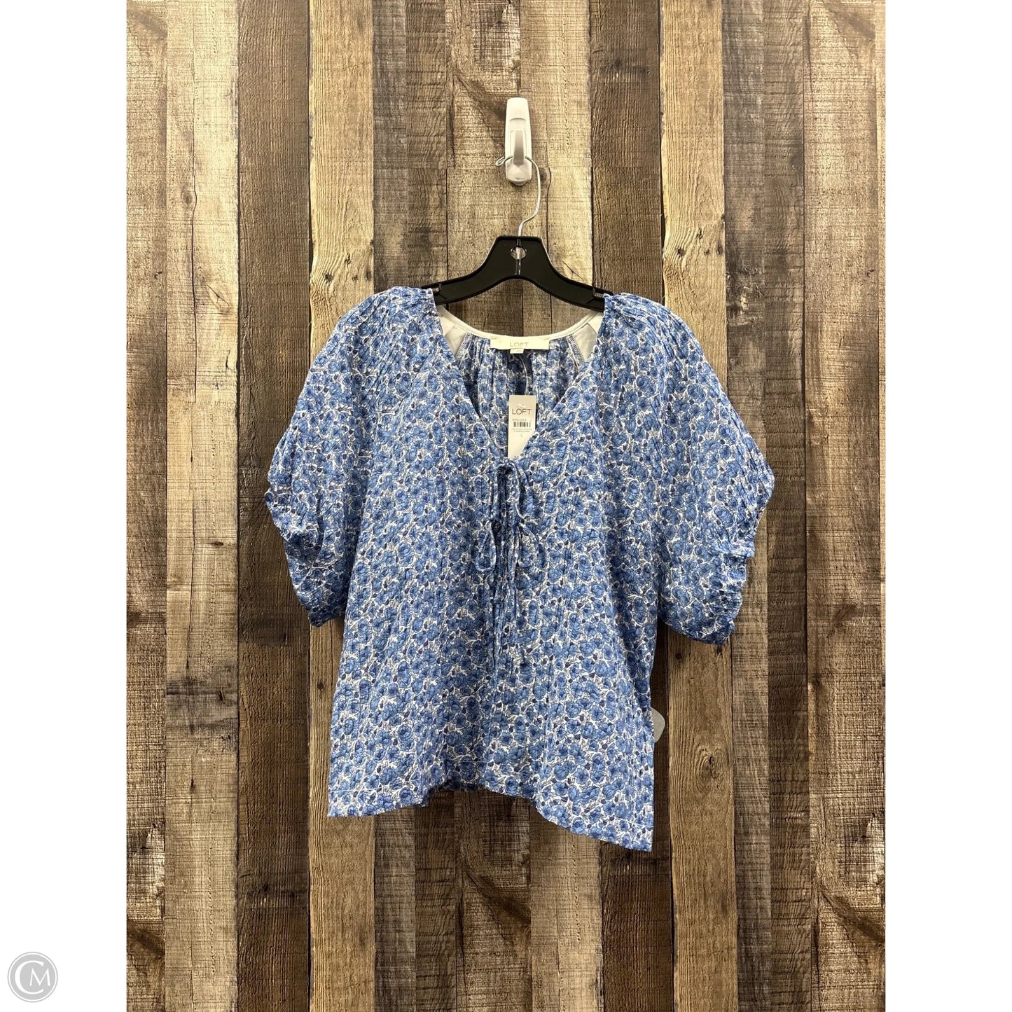 Top Short Sleeve By Loft In Blue, Size: S