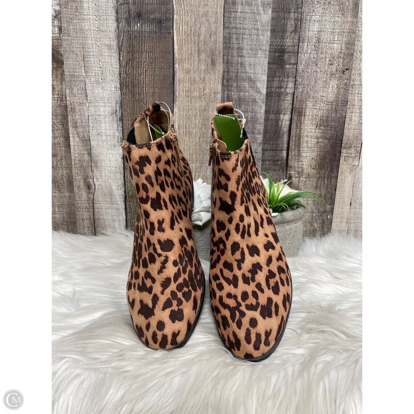 Boots Ankle Heels By So In Animal Print, Size: 8.5