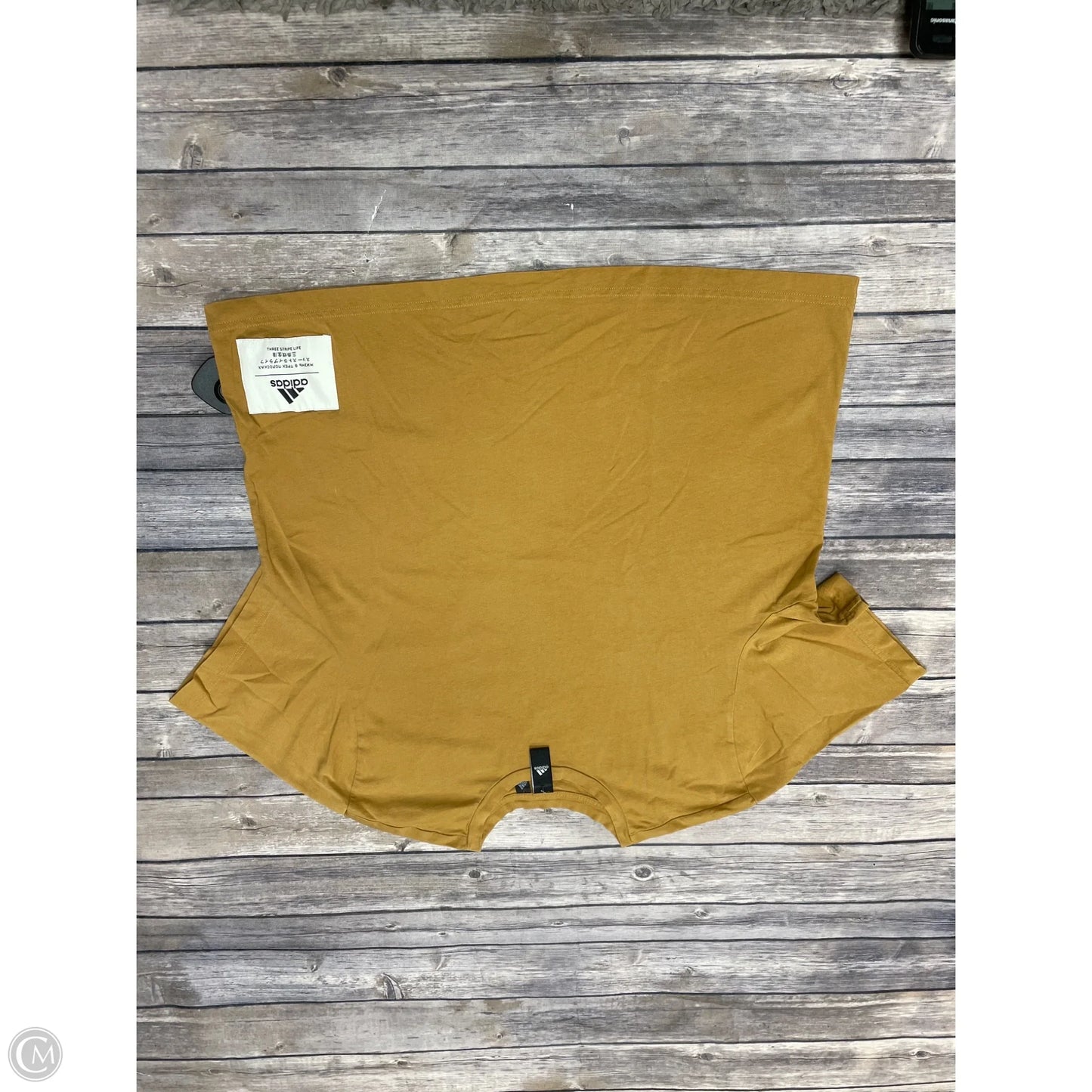 Athletic Top Short Sleeve By Adidas In Brown, Size: L