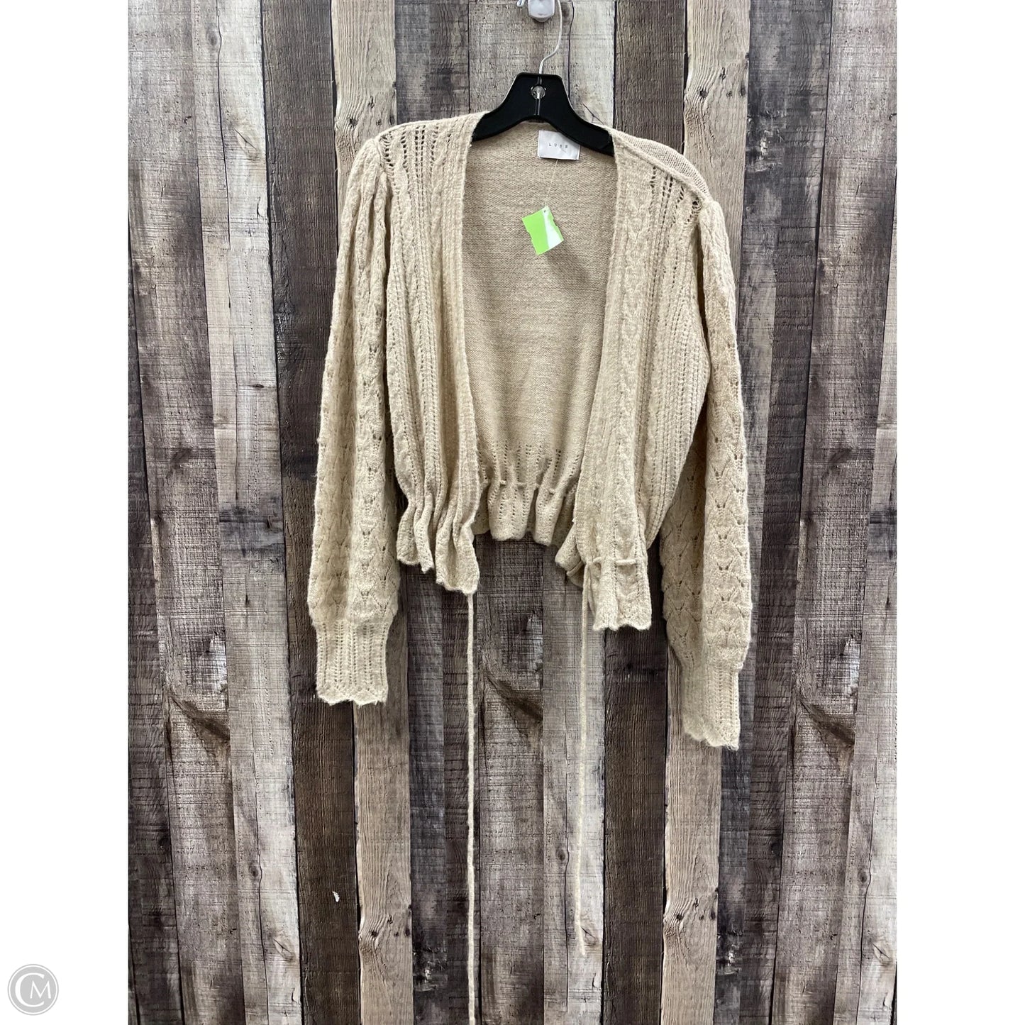 Sweater Cardigan By Lush In Tan, Size: M