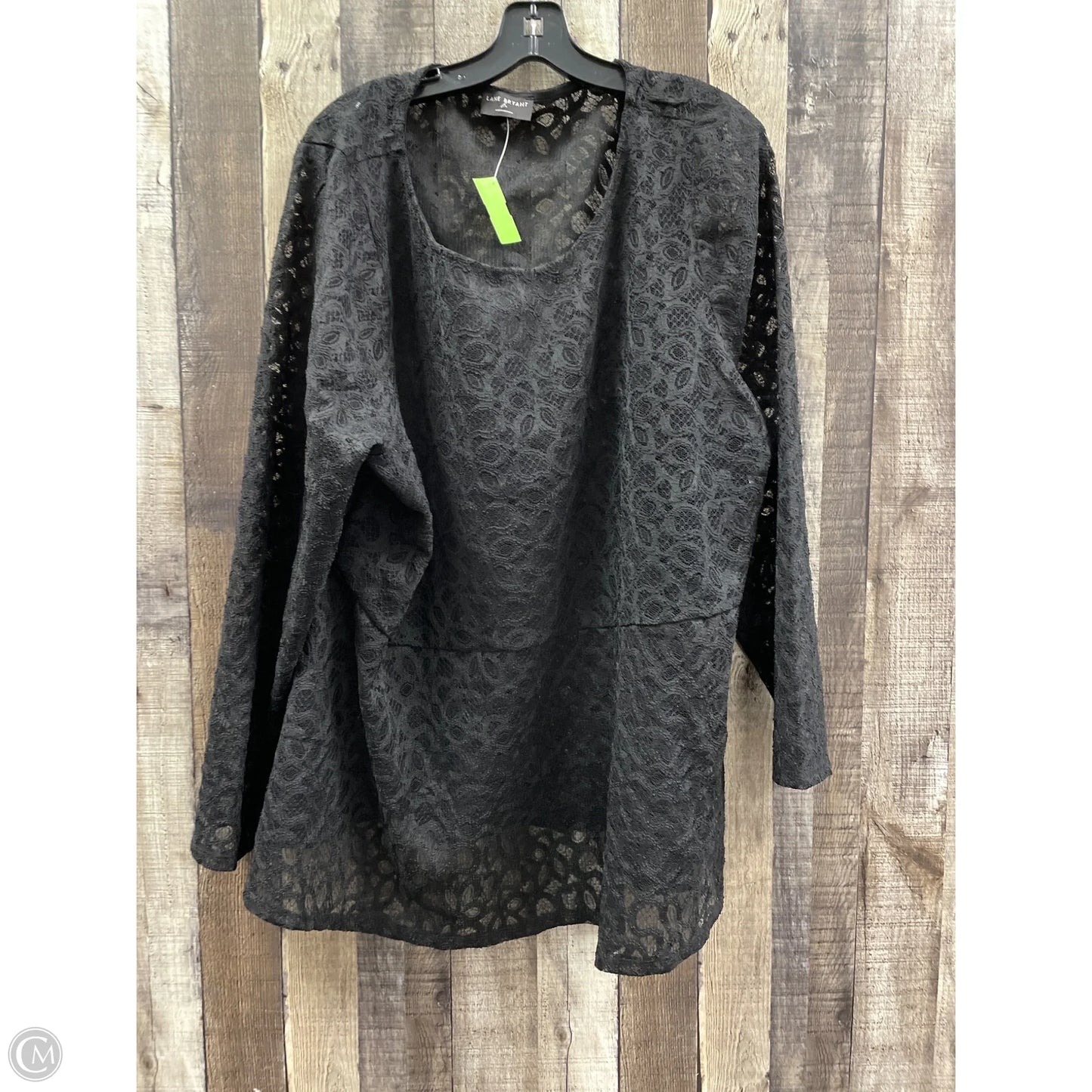 Top Long Sleeve By Lane Bryant In Black, Size: 3x