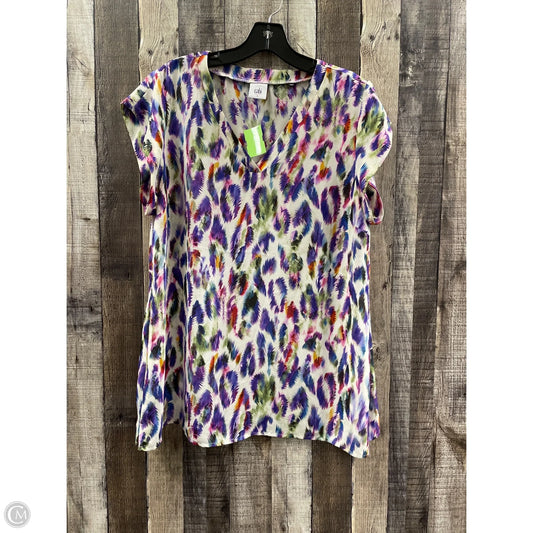 Top Short Sleeve By Cabi In Multi-colored, Size: L