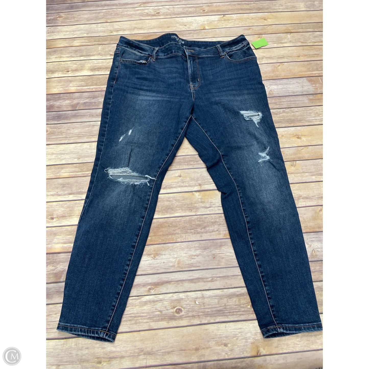 Jeans Straight By Maurices In Blue Denim, Size: 18