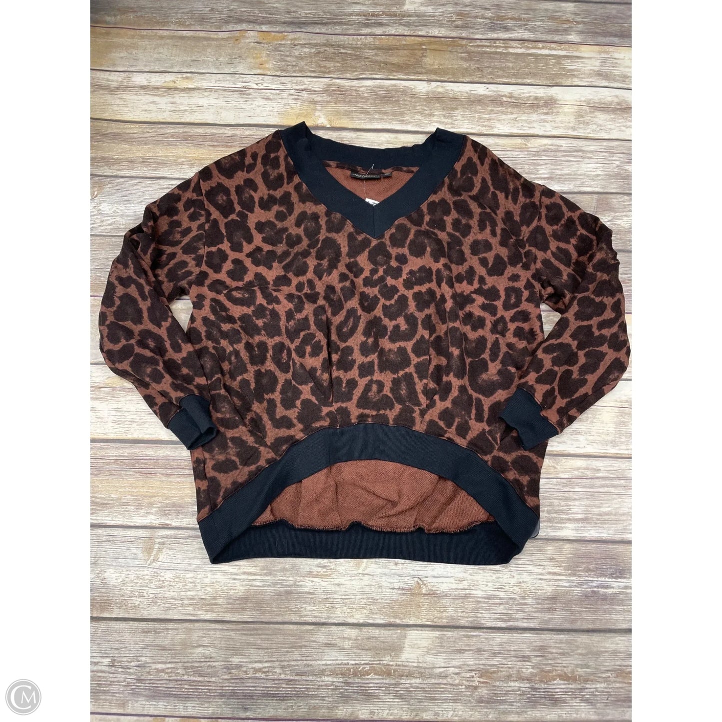 Top Long Sleeve By Cme In Animal Print, Size: S