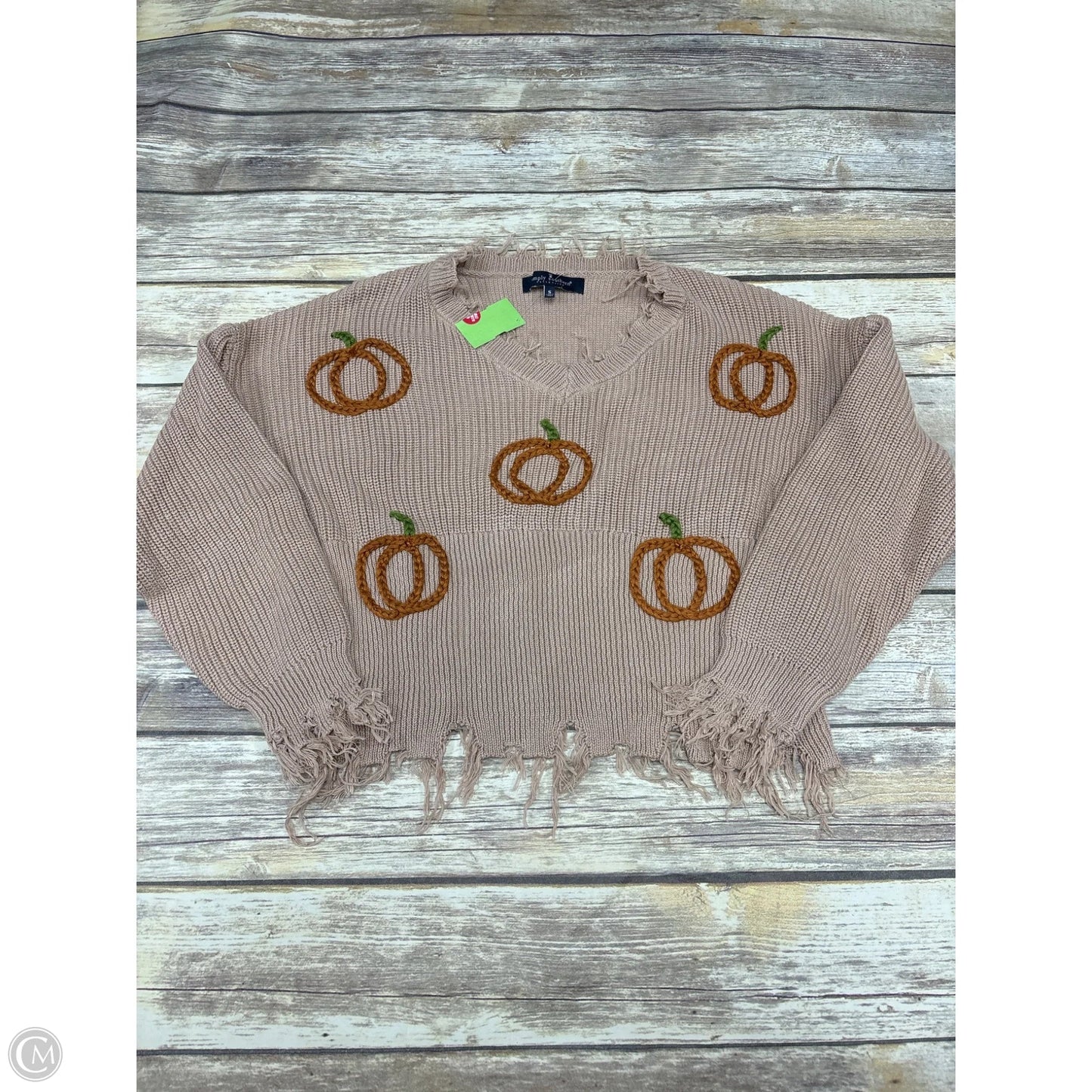 Sweater By Simply Southern In Tan, Size: S
