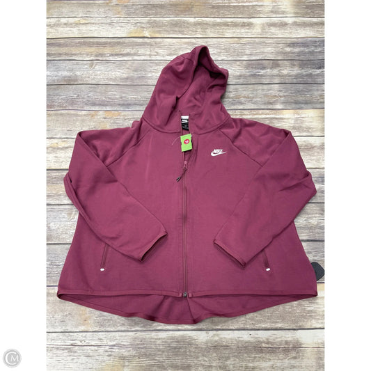 Athletic Jacket By Nike In Mauve, Size: 1x
