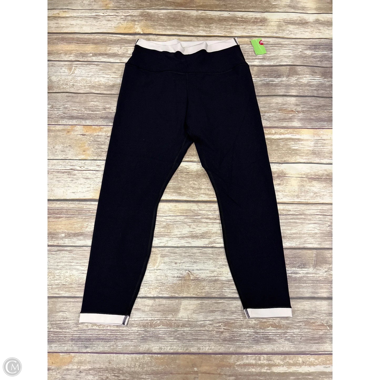 Athletic Leggings By Athleta In Black & Cream, Size: L