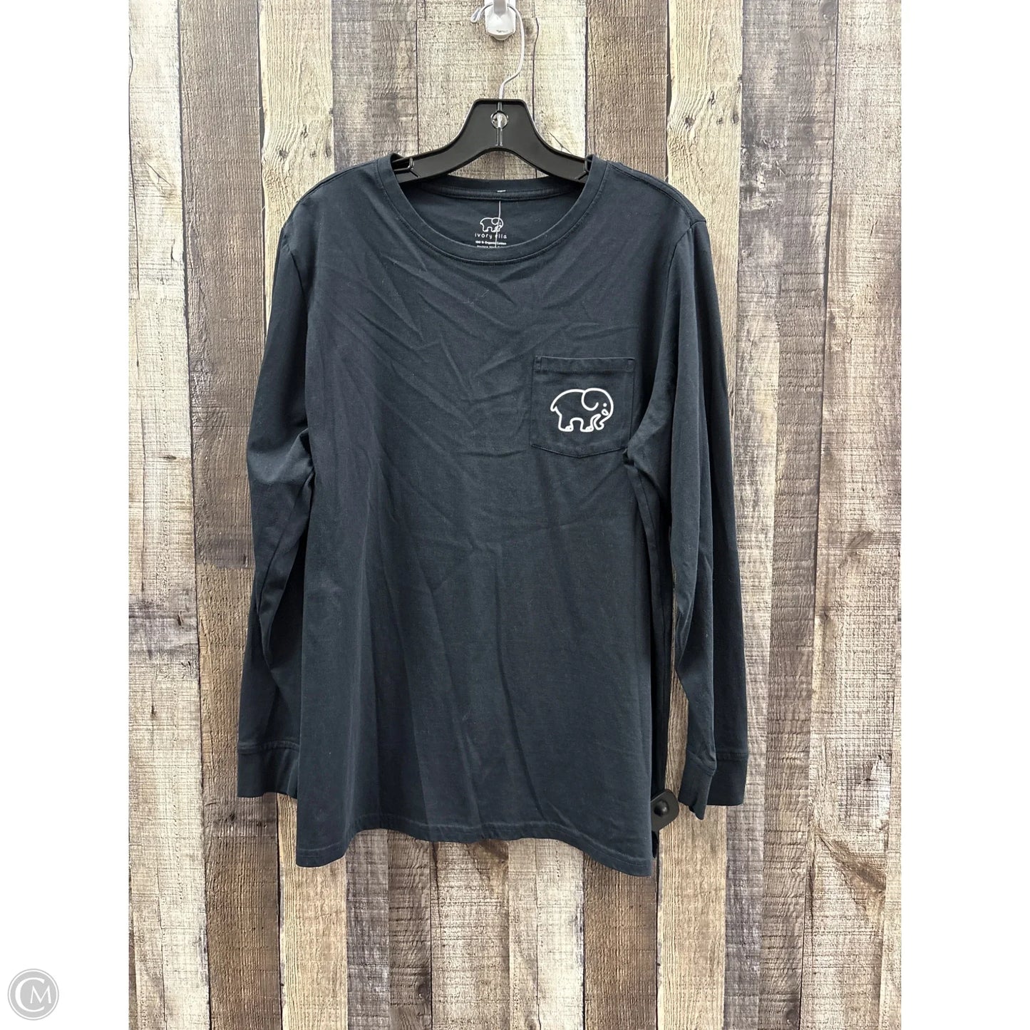 Top Long Sleeve By Ivory Ella In Black & White, Size: Xl