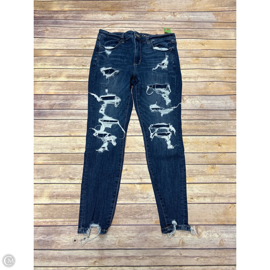 Jeans Straight By American Eagle In Blue Denim, Size: 12