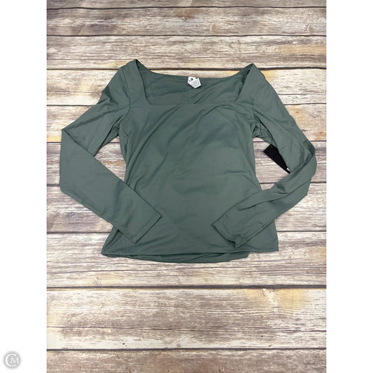 Athletic Top Long Sleeve Collar By 90 Degrees By Reflex In Green, Size: M