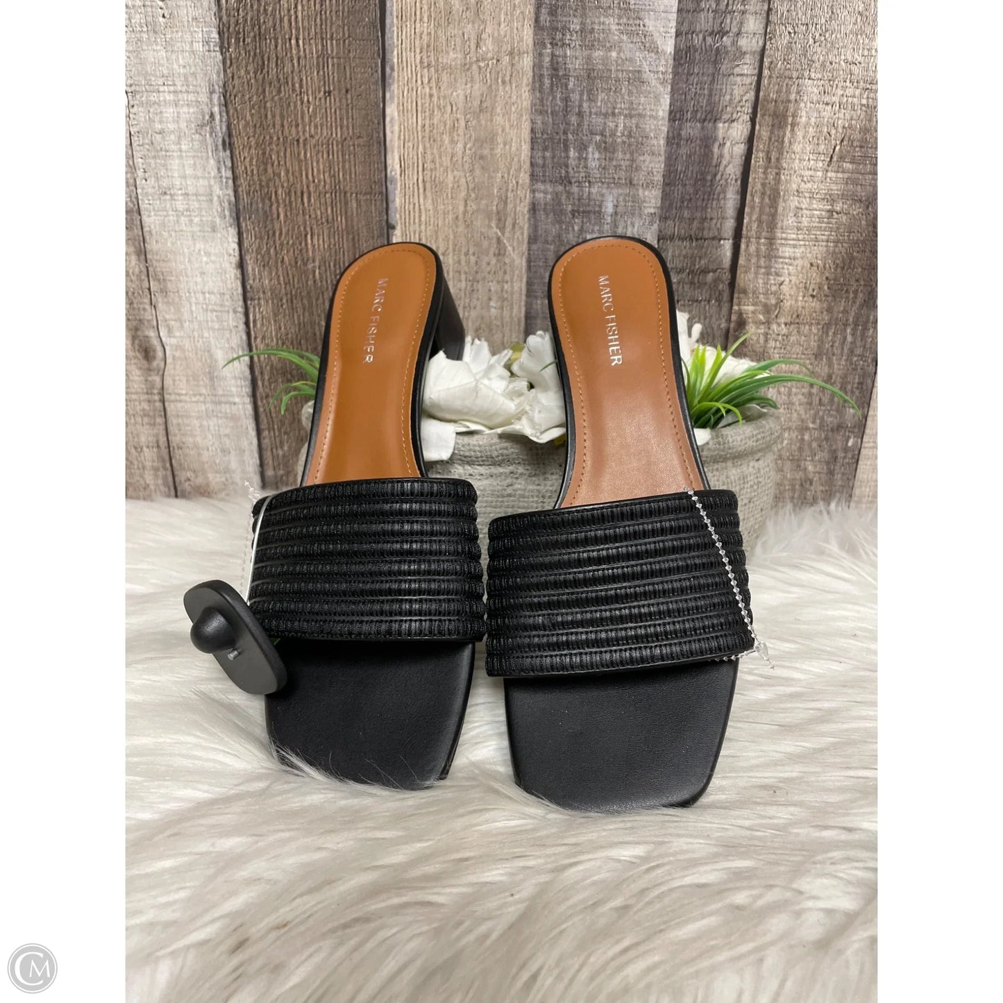 Sandals Heels Block By Marc Fisher In Black, Size: 9